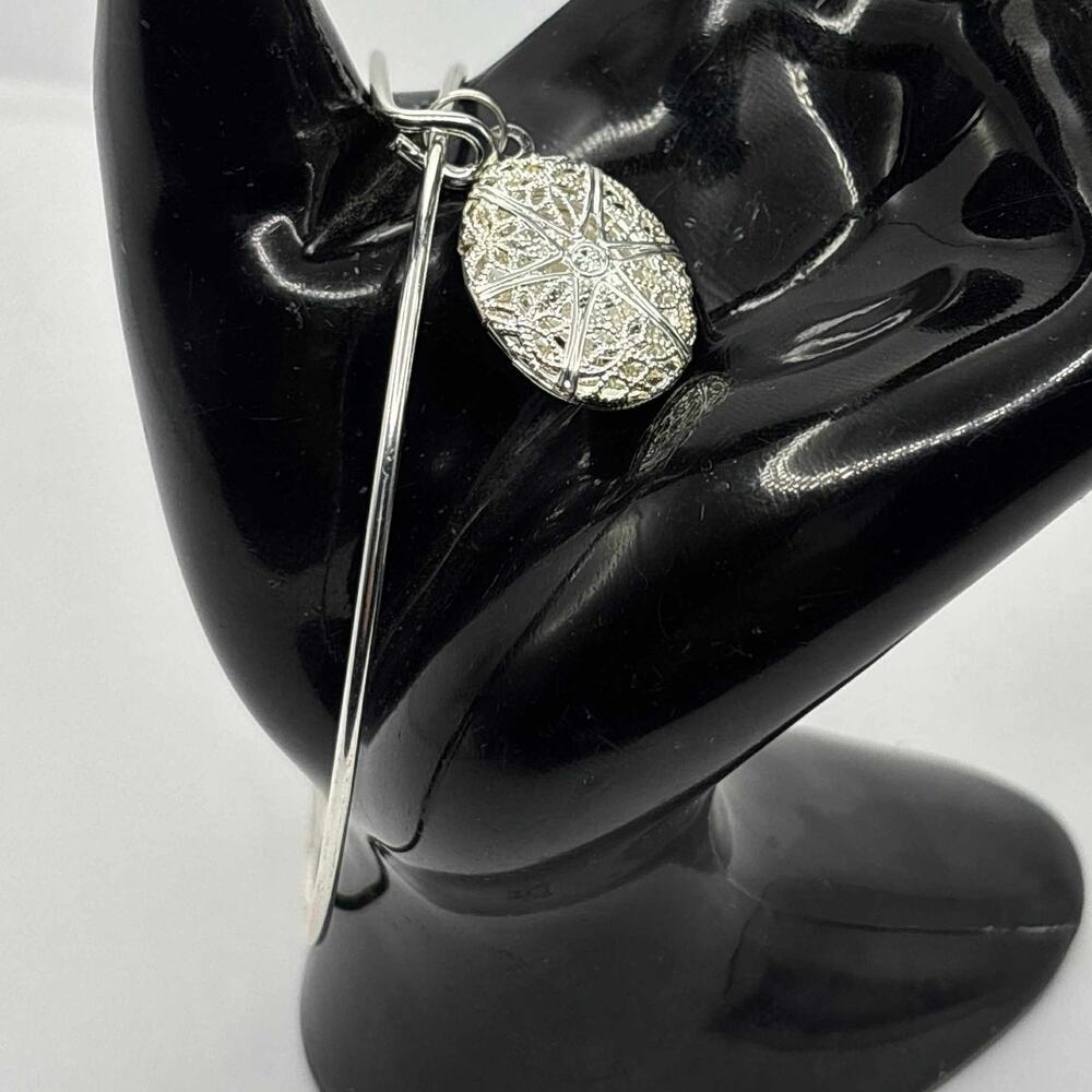 Y2K Silver Locket Bracelet
